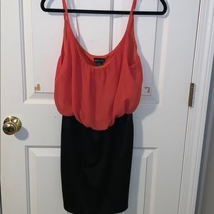 Peach/orange pencil skirt dress